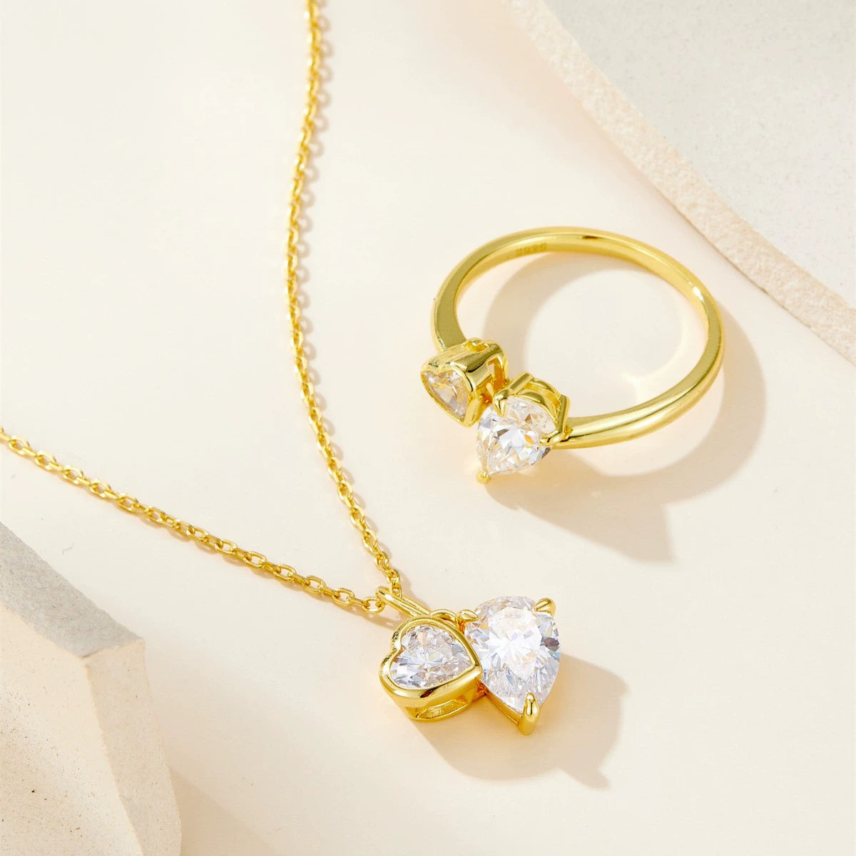 "Theodore" Heart to Heart Cut Cubic Zirconia Classic Necklace