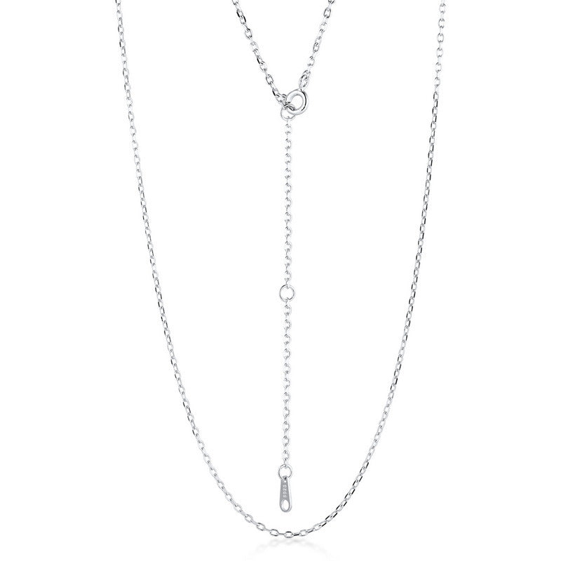 Silver Simple Necklace Minimalist Fashion Chain with 3-Loop Adjustable Extender