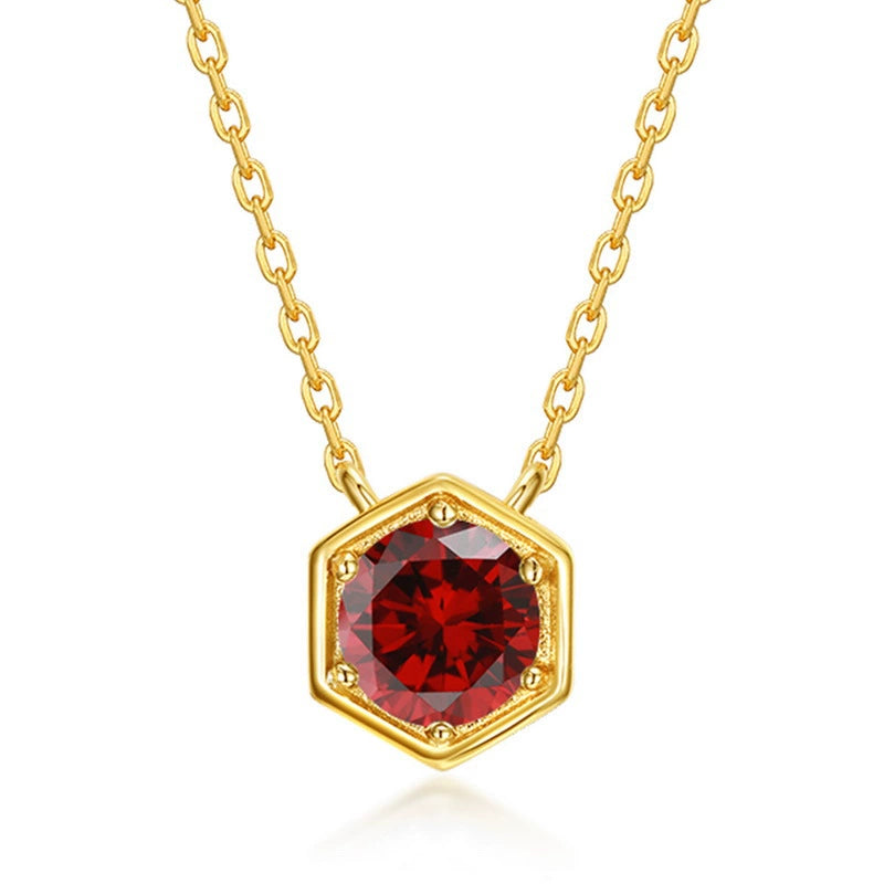 12 Months Birthstone Round Cut Classic Necklace