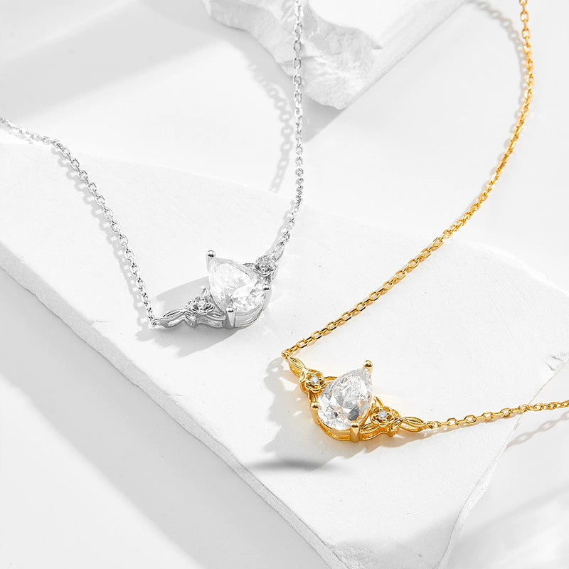 "Eira" Pear Cut Cubic Zirconia Classic Necklace