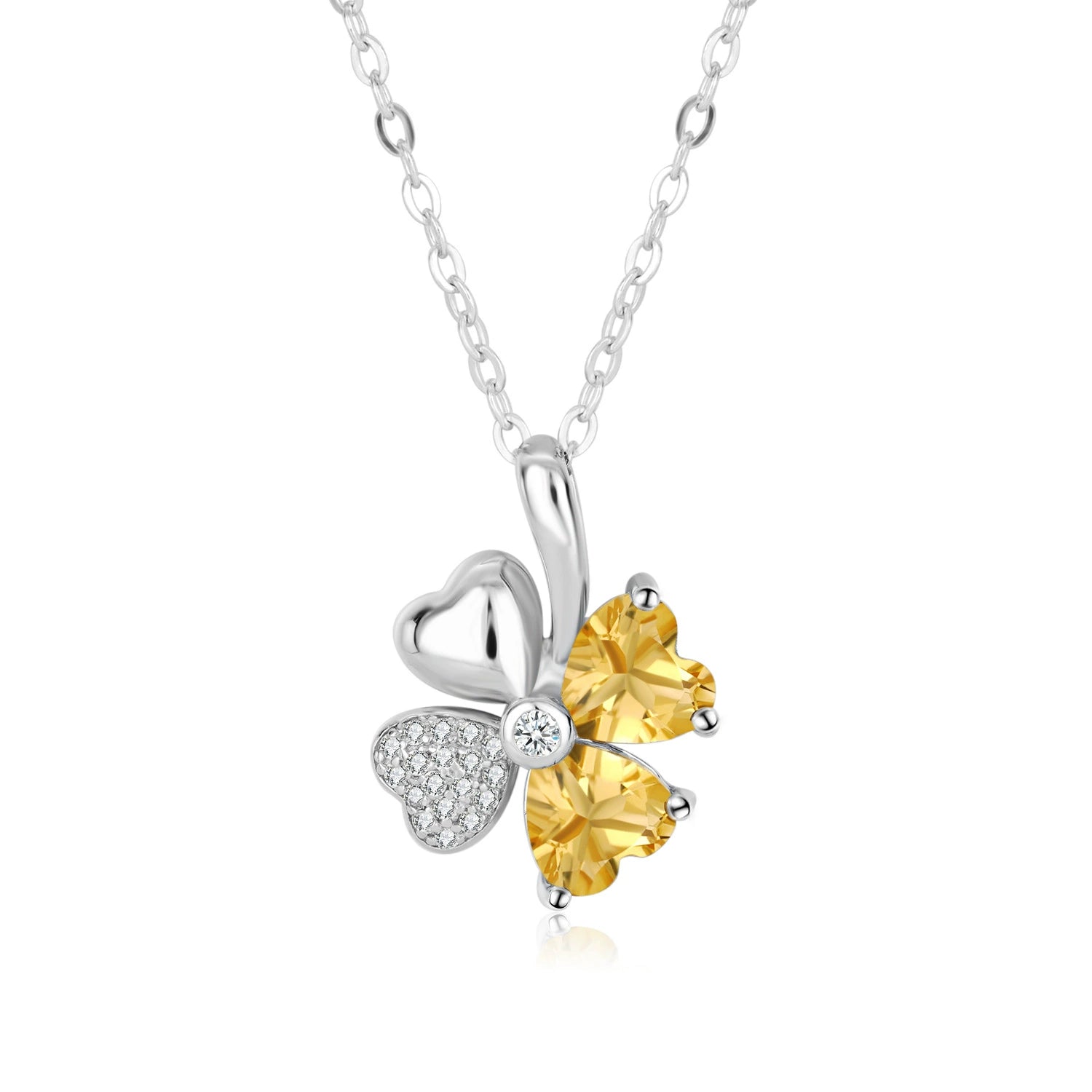 Gideon - Heart Cut Shape Citrine Unique Necklace
