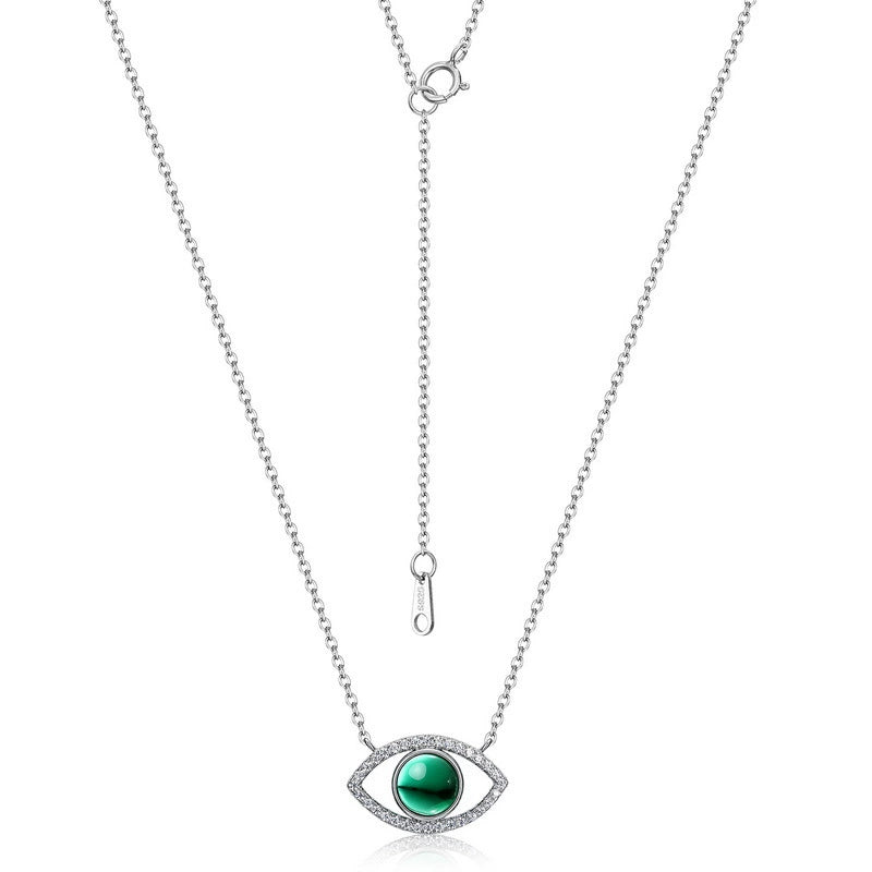 Celeste Round Cut Lab Emerald Unique Necklace