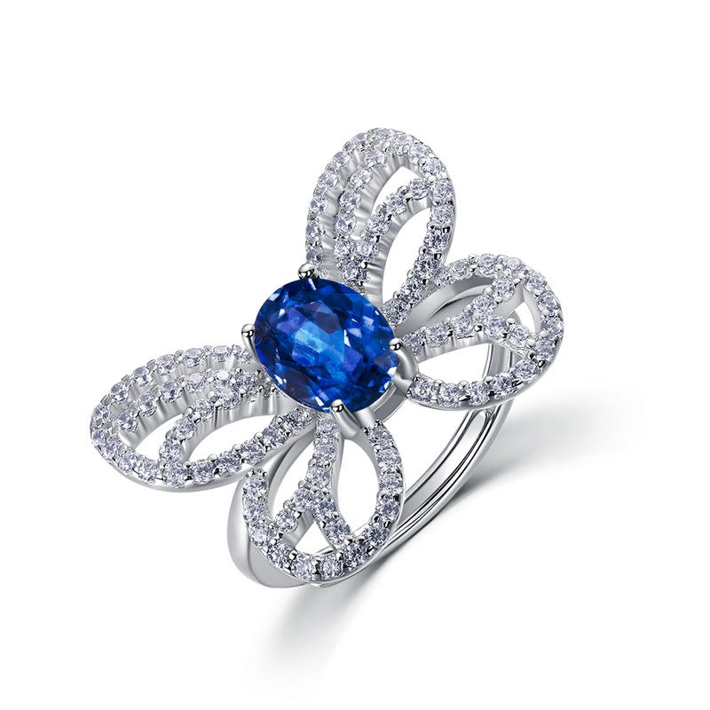Oval Cut Lab Emerald Butterfly Unique Choices Adjustable Engagement Ring