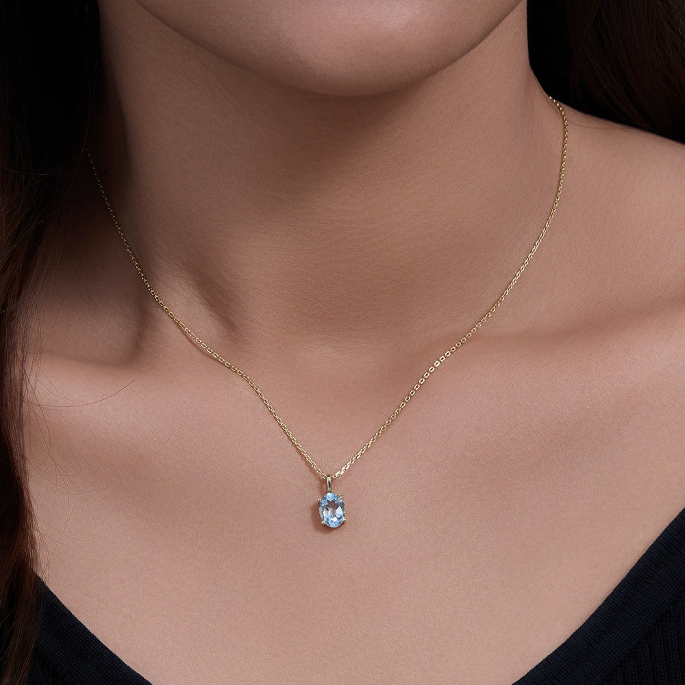 Elara Oval Cut Topaz Classic Necklace
