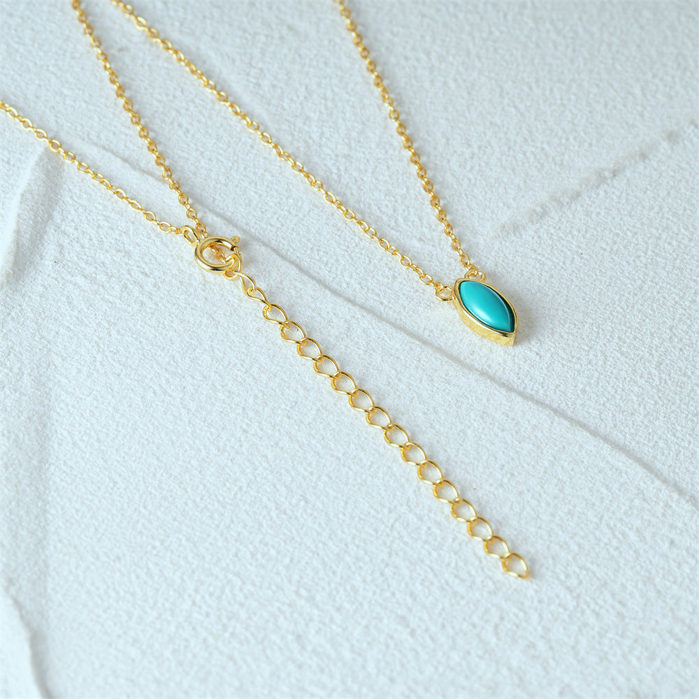 Atlantis-Oval Cut Turquoise Classic Necklace
