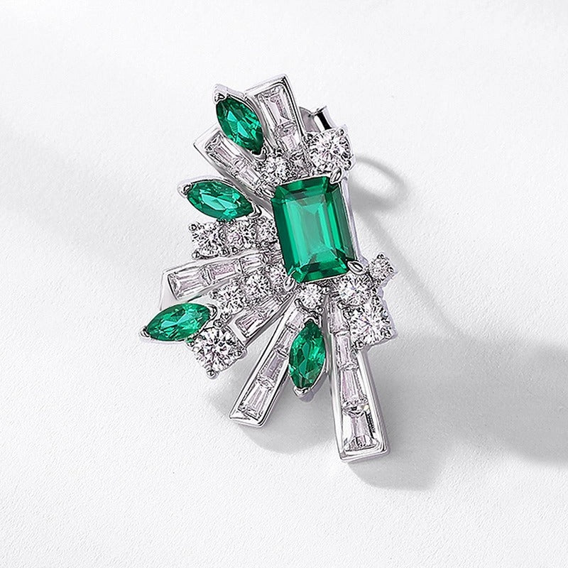 Emerald Cut Lab Emerald Unique Earrings