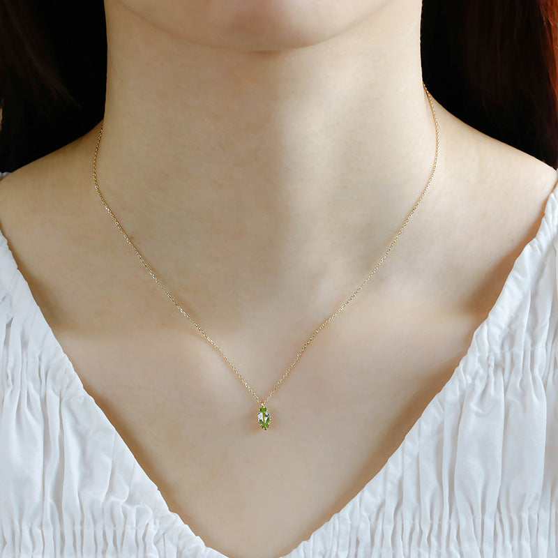 Mabeline - Oval Cut Peridot Classic Necklace