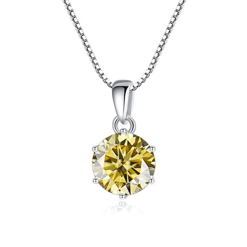 Isla Round Cut Moissanite Classic Necklace