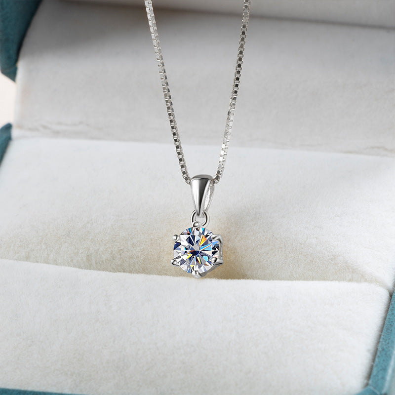Isla Round Cut Moissanite Classic Necklace