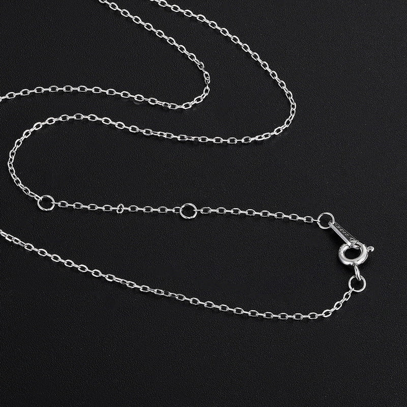Silver Simple Necklace Minimalist Fashion Chain with 3-Loop Adjustable Extender