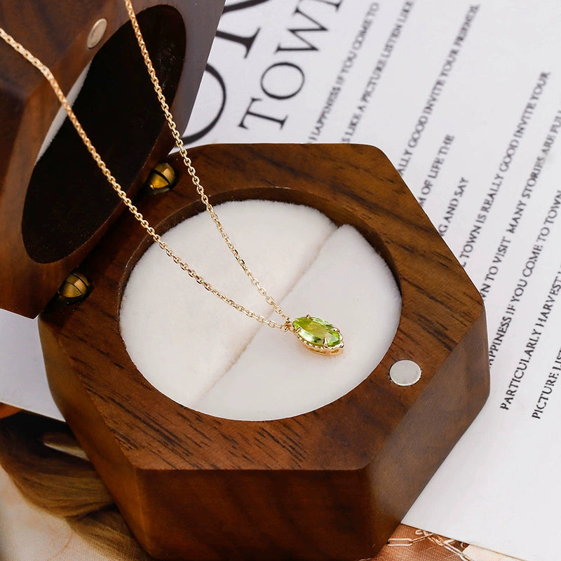 Mabeline - Oval Cut Peridot Classic Necklace