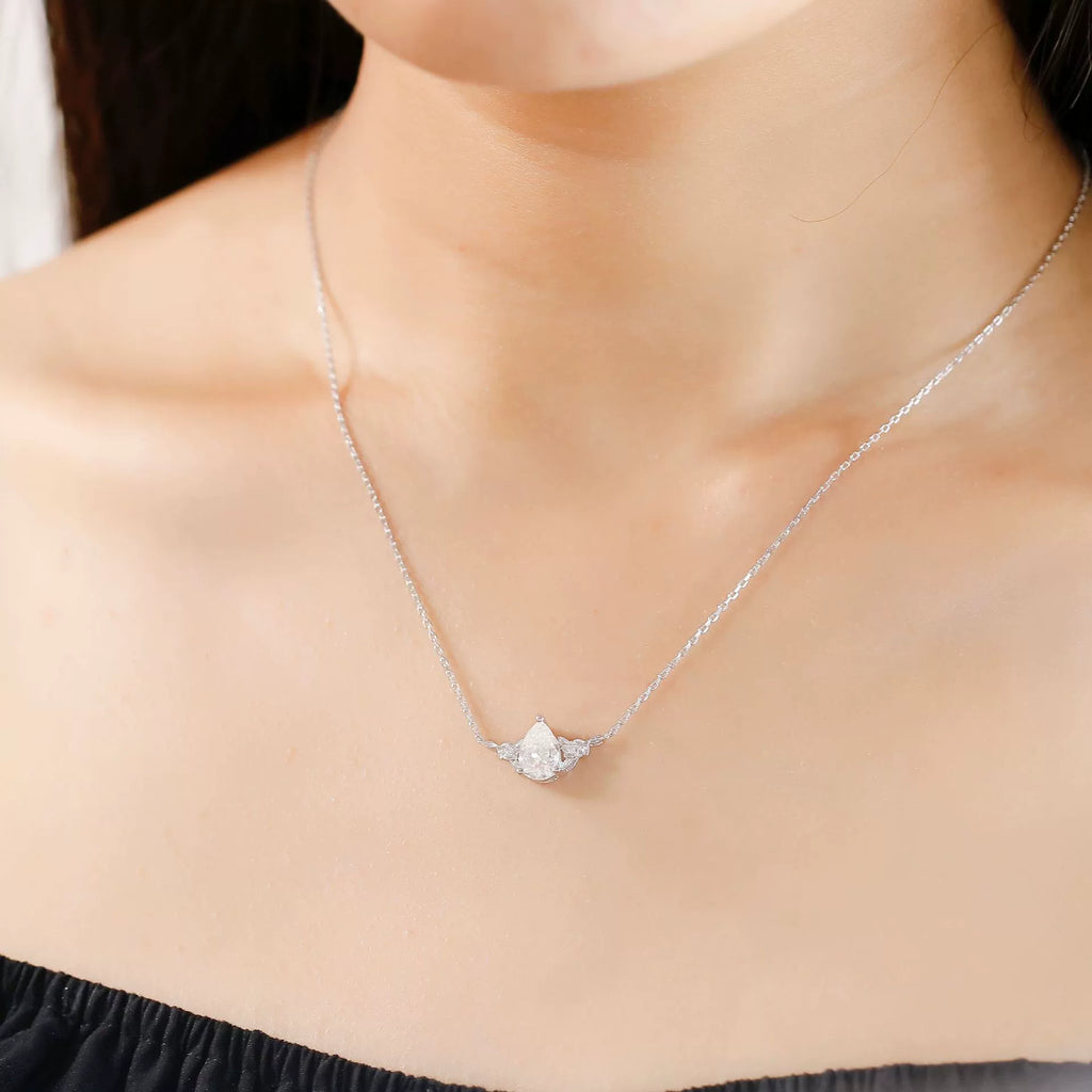 "Eira" Pear Cut Cubic Zirconia Classic Necklace