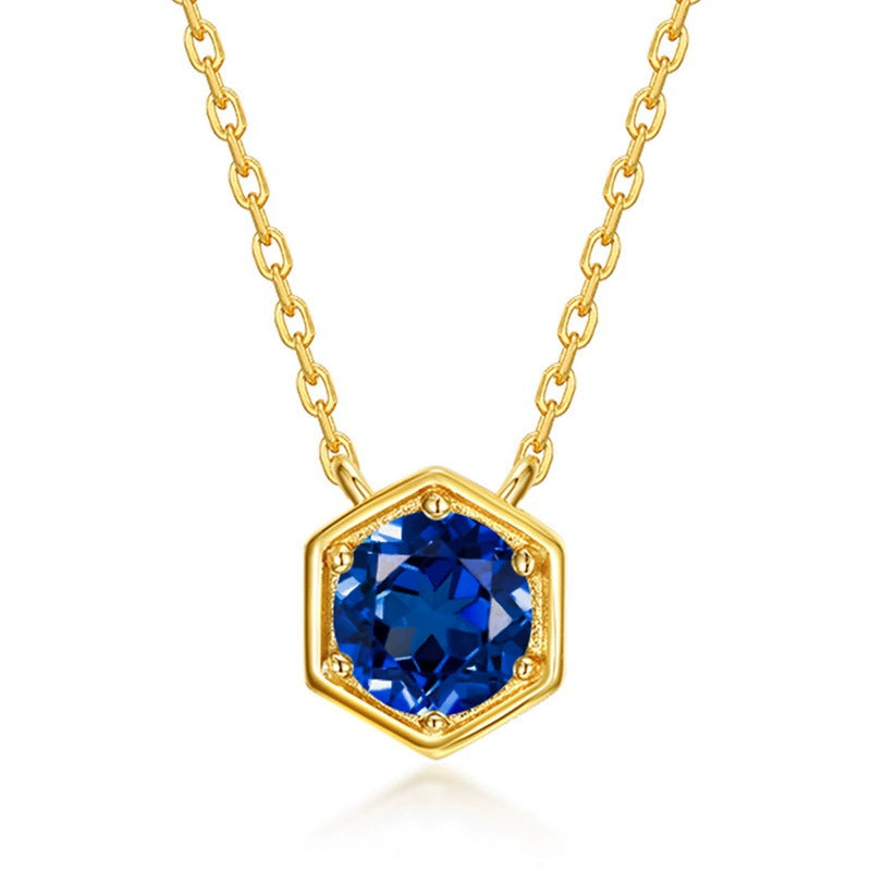 12 Months Birthstone Round Cut Classic Necklace