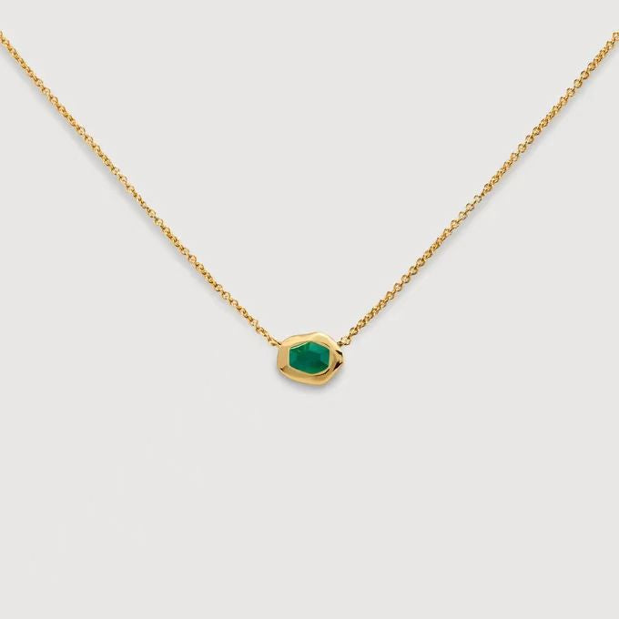 Elysian - Green Agate Minimalist Classic Necklace