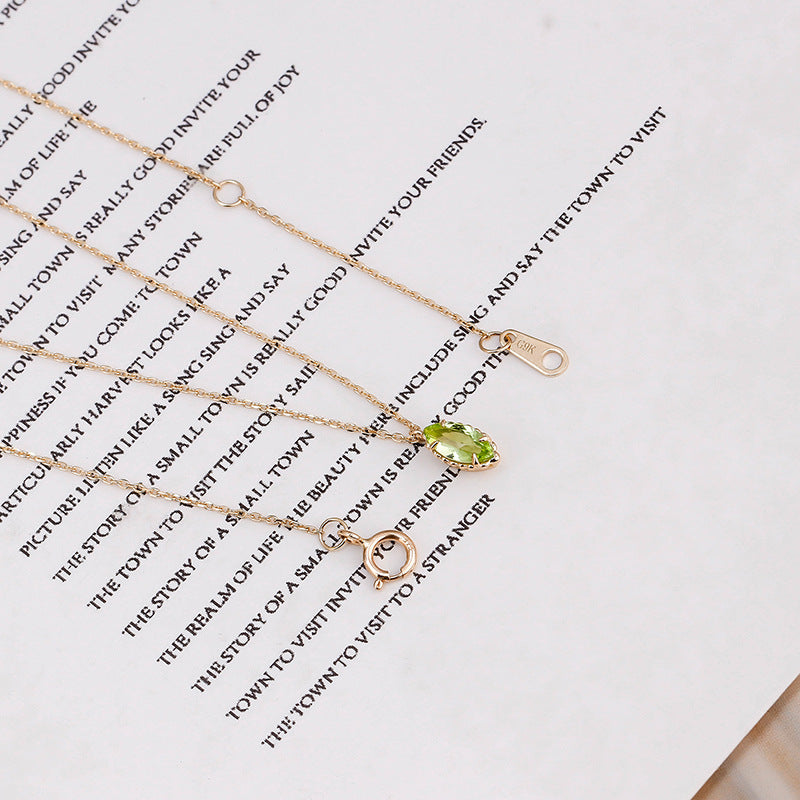 Mabeline - Oval Cut Peridot Classic Necklace