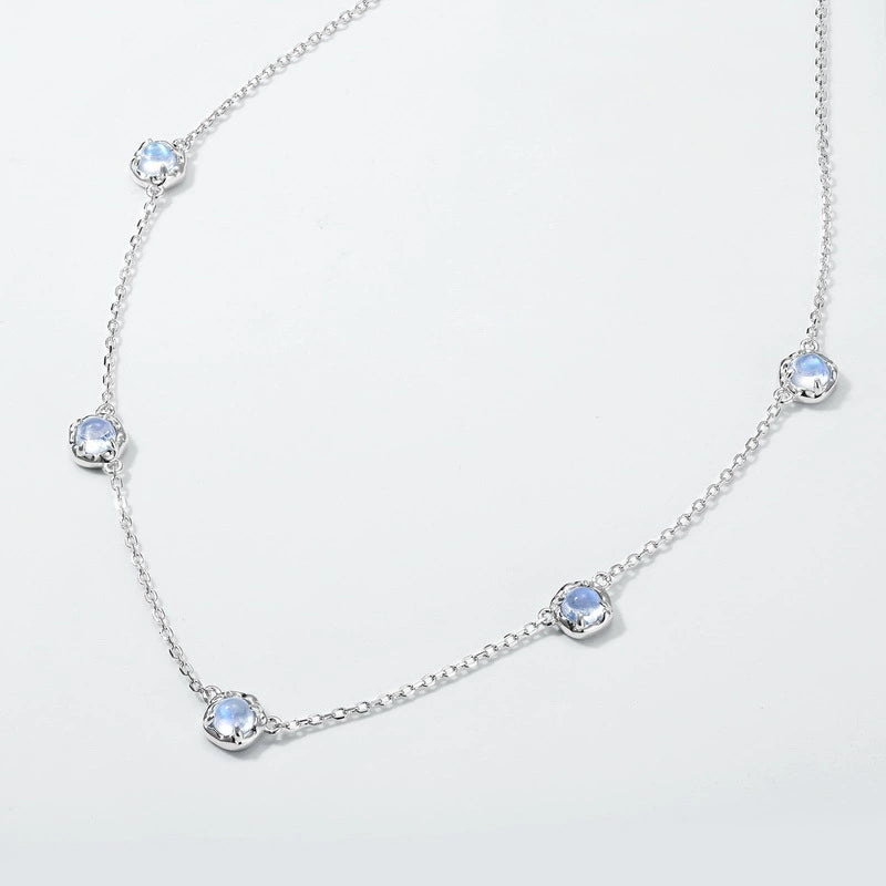 Yvaine Round Cut  Moonstone Classic Necklace
