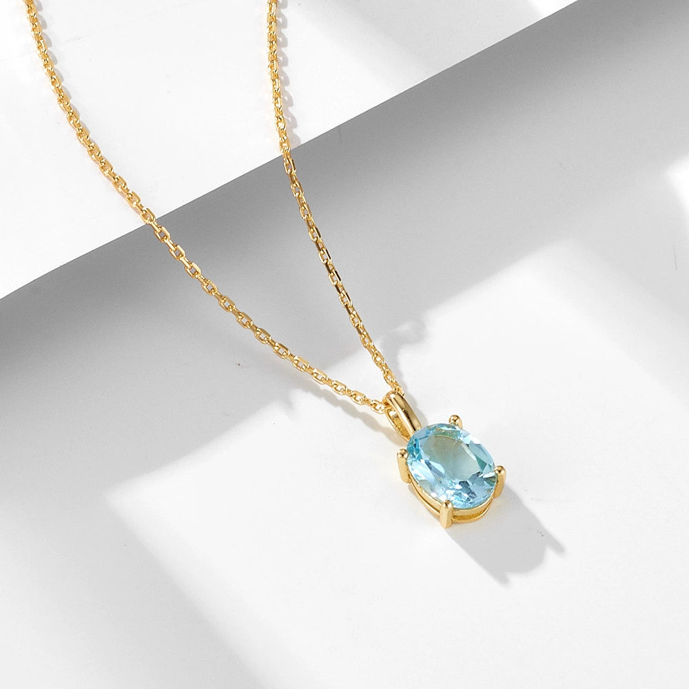 Elara Oval Cut Topaz Classic Necklace