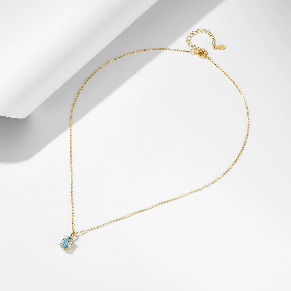 Elara Oval Cut Topaz Classic Necklace