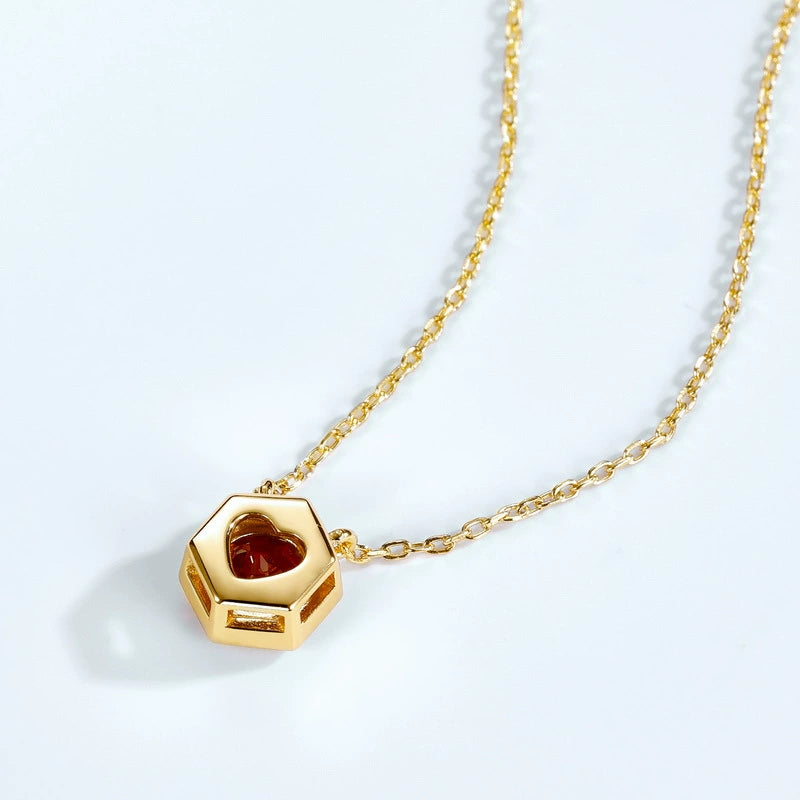 12 Months Birthstone Round Cut Classic Necklace