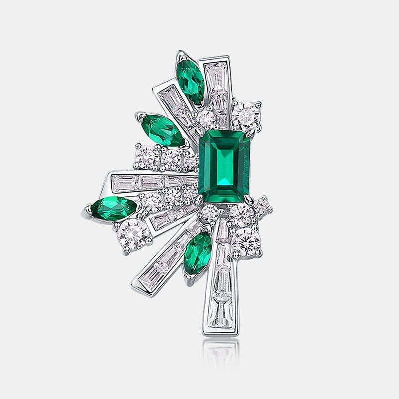 Emerald Cut Lab Emerald Unique Earrings