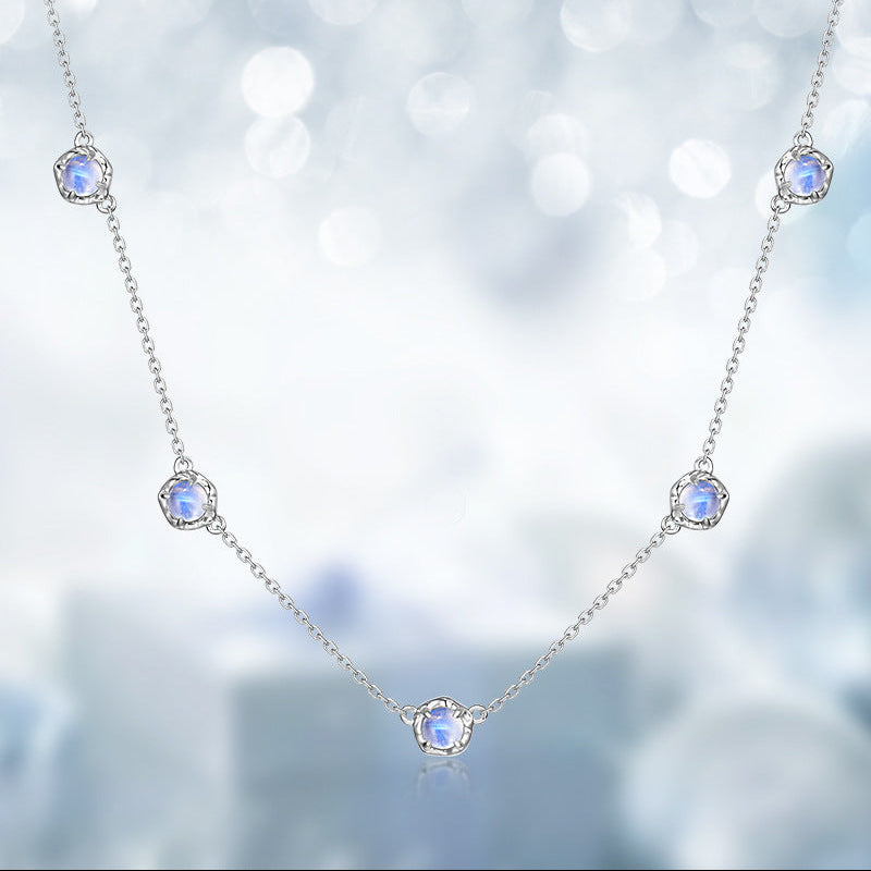 Yvaine Round Cut  Moonstone Classic Necklace