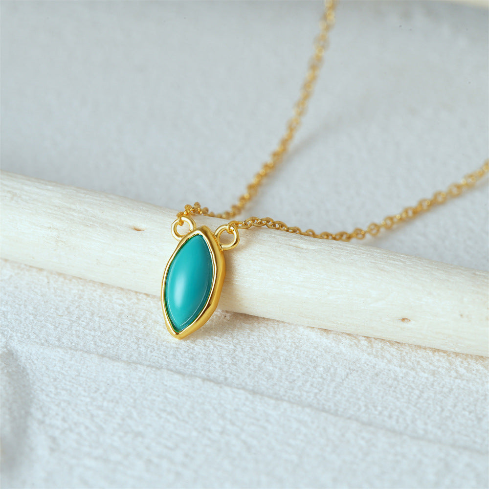 Atlantis-Oval Cut Turquoise Classic Necklace