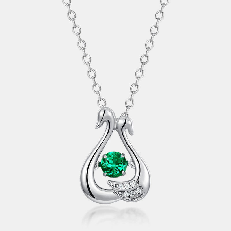 Eloise Round Cut Lab Emerald Nature Necklace