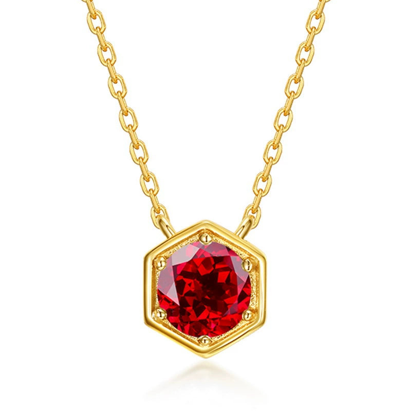 12 Months Birthstone Round Cut Classic Necklace