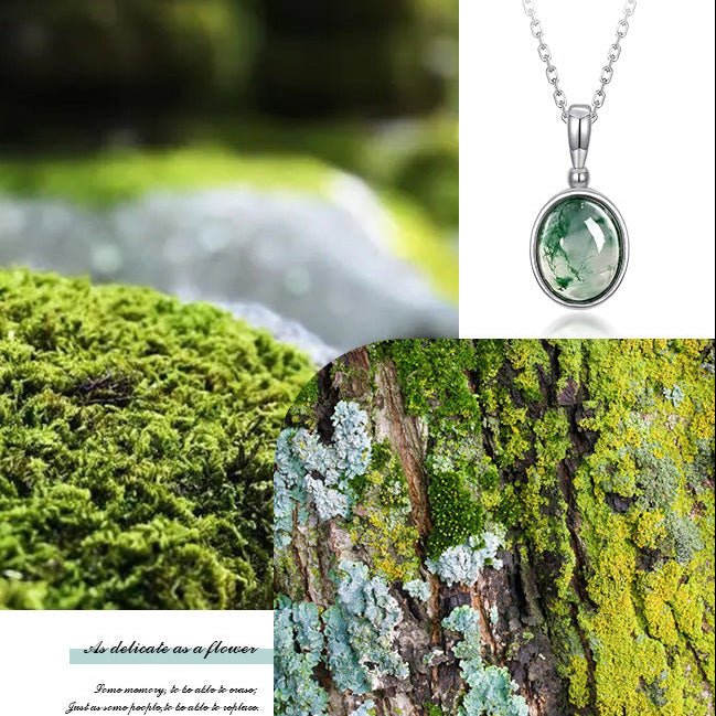 Light Green Moss Agate Friendship Classic Necklaces "Virelia"