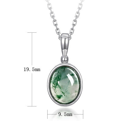 Light Green Moss Agate Friendship Classic Necklaces "Virelia"
