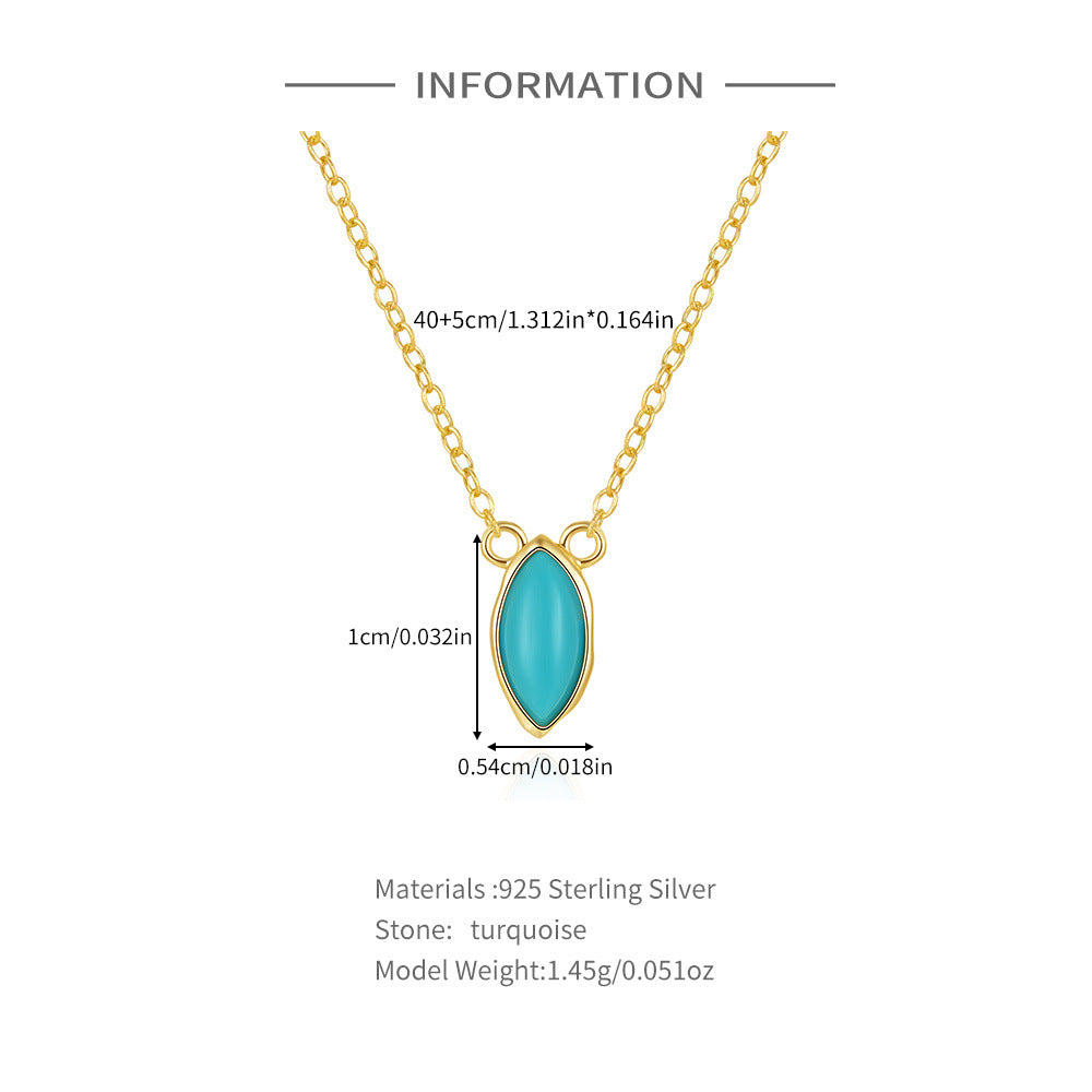 Atlantis-Oval Cut Turquoise Classic Necklace