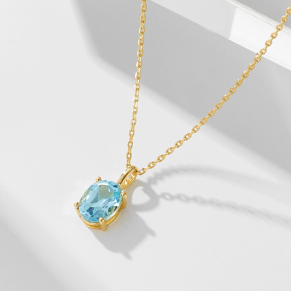 Elara Oval Cut Topaz Classic Necklace