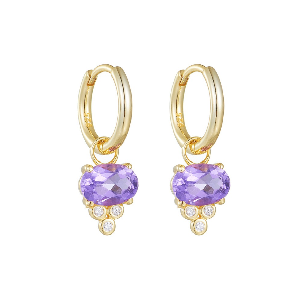 Oval Cut Amethyst Classic Minimalist Drop Earrings