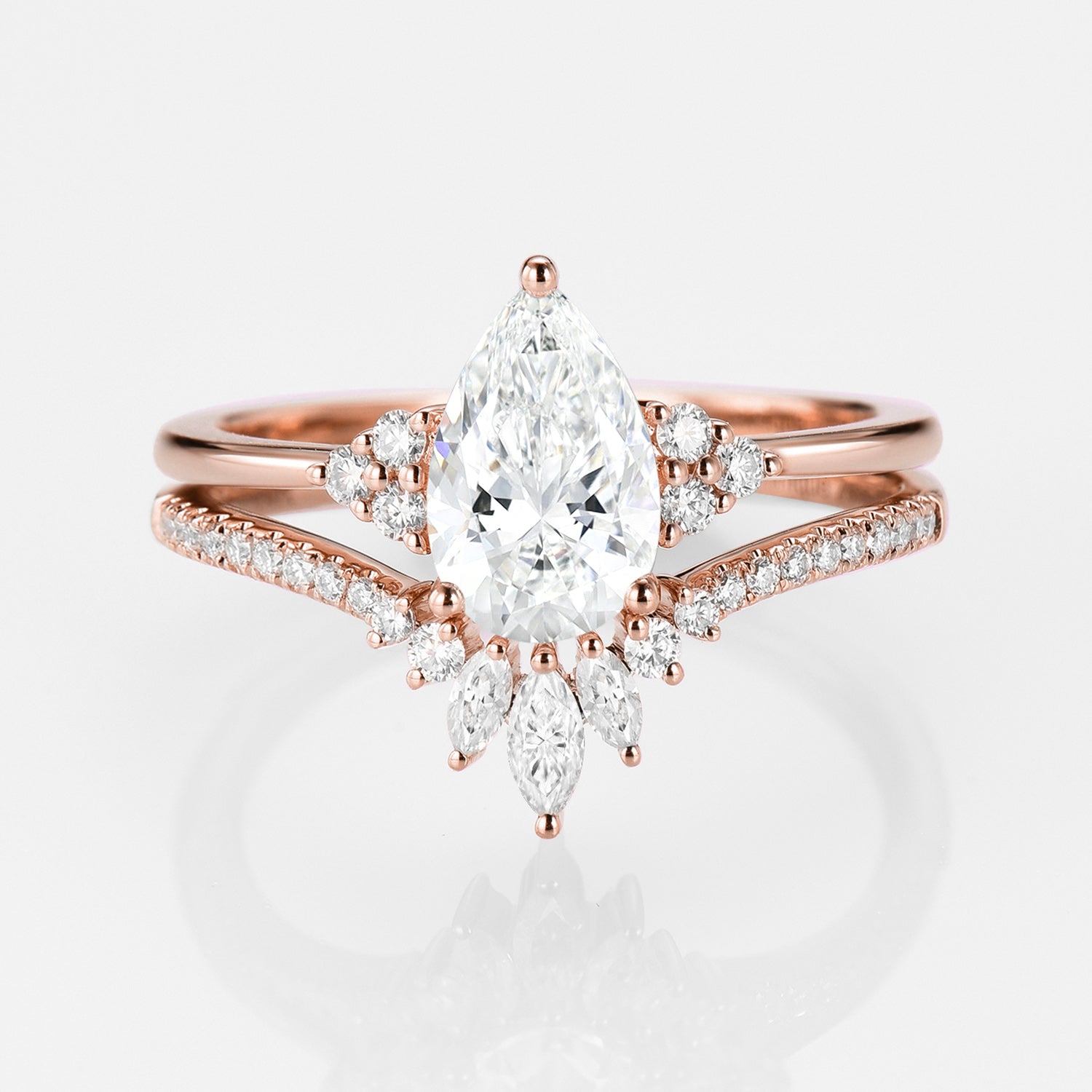 Pear Cut Moissanite Ring Classic Luxury Wedding Ring - Marjorie