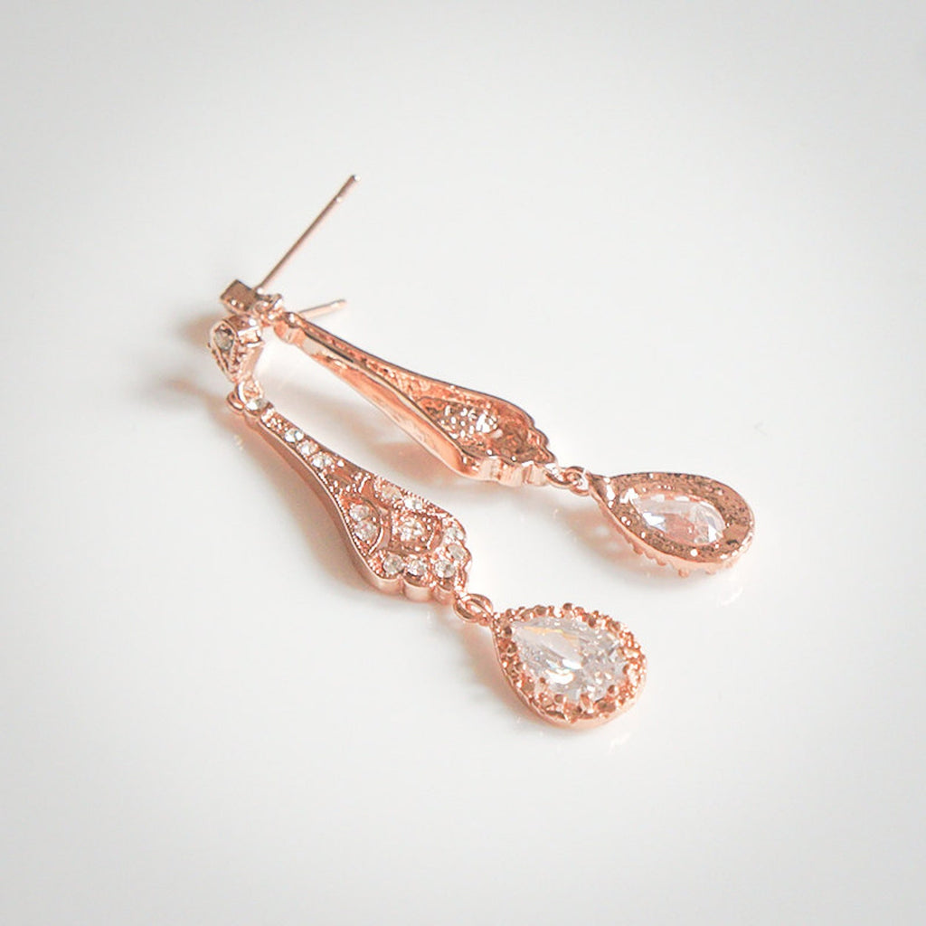 Pear Cut Moissanite Teardrop Dangle Vintage Bridal Wedding Earrings