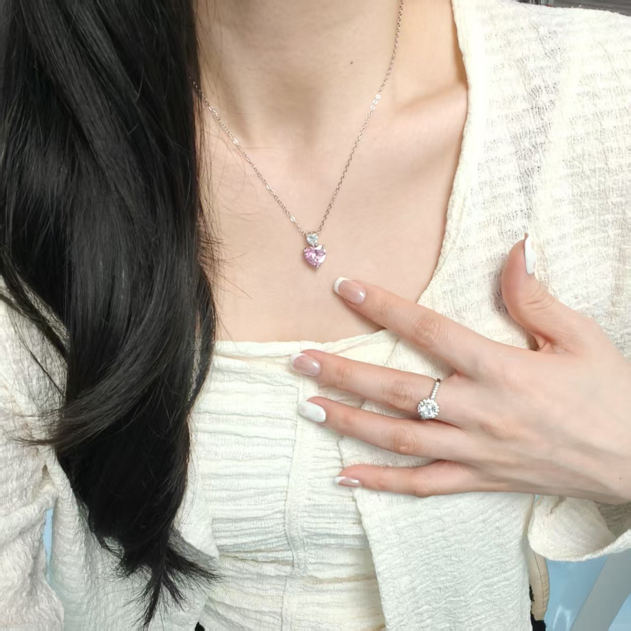 Rosaline Heart Shaped Pink Zircon Classic Pendant