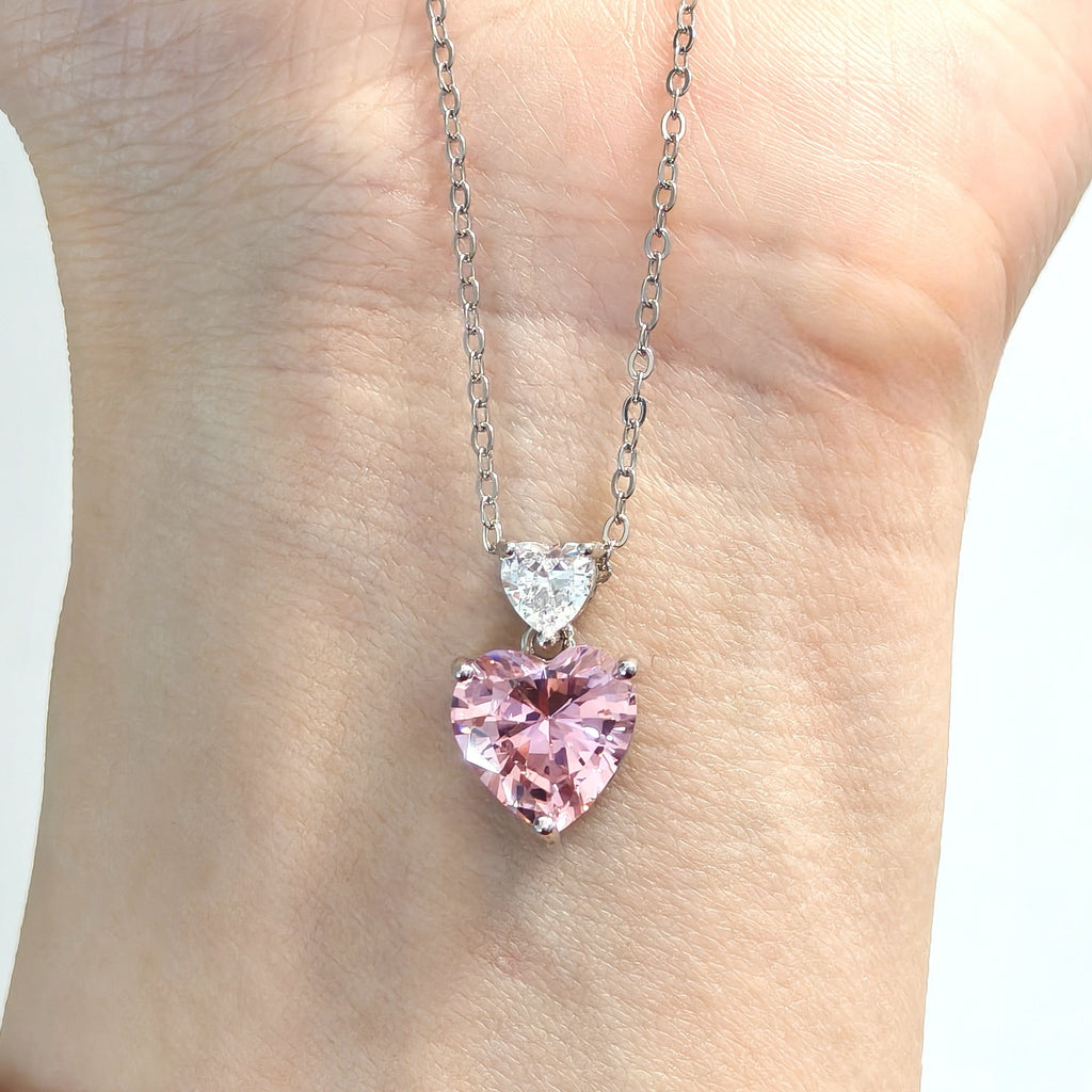 Rosaline Heart Shaped Pink Zircon Classic Pendant