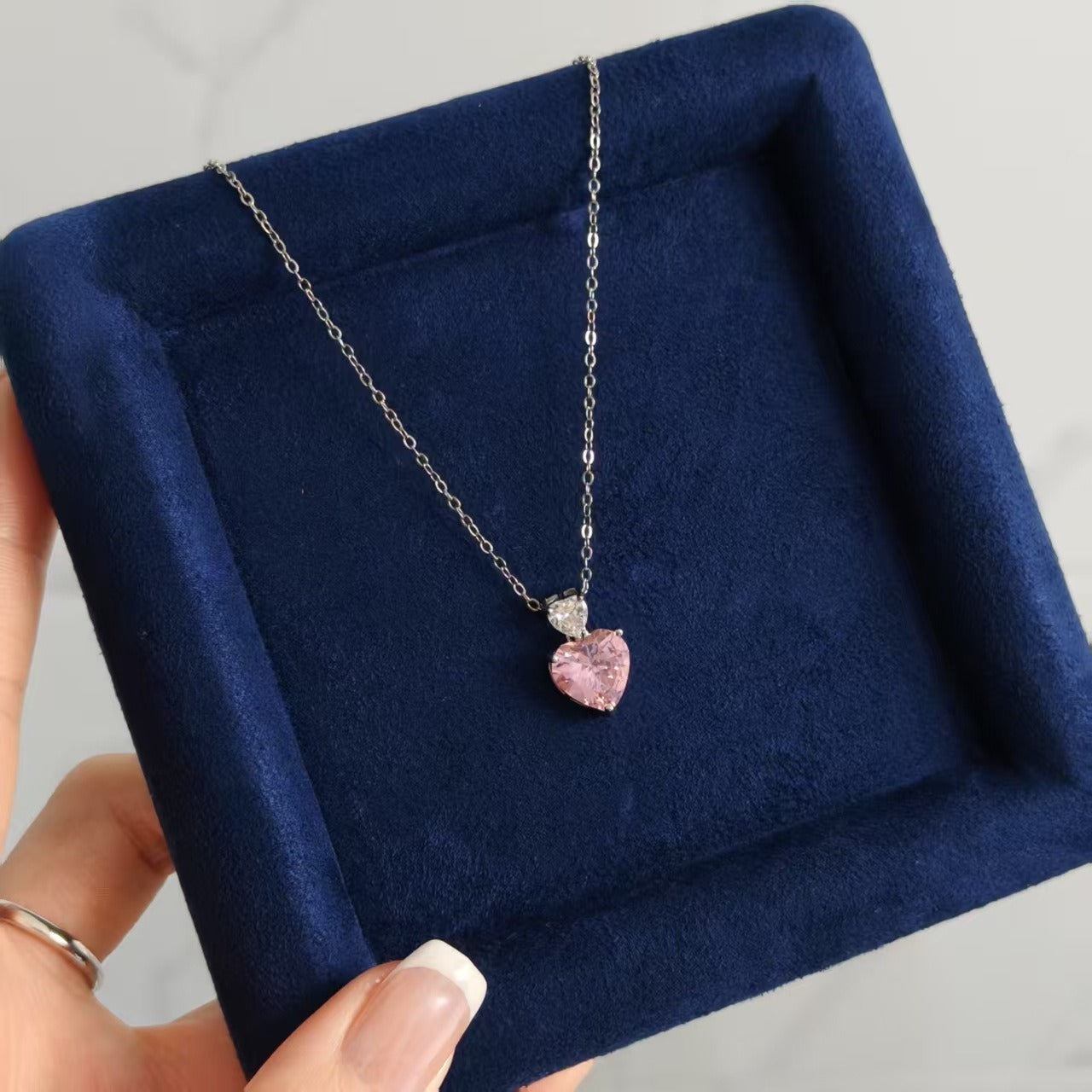 Rosaline Heart Shaped Pink Zircon Classic Pendant