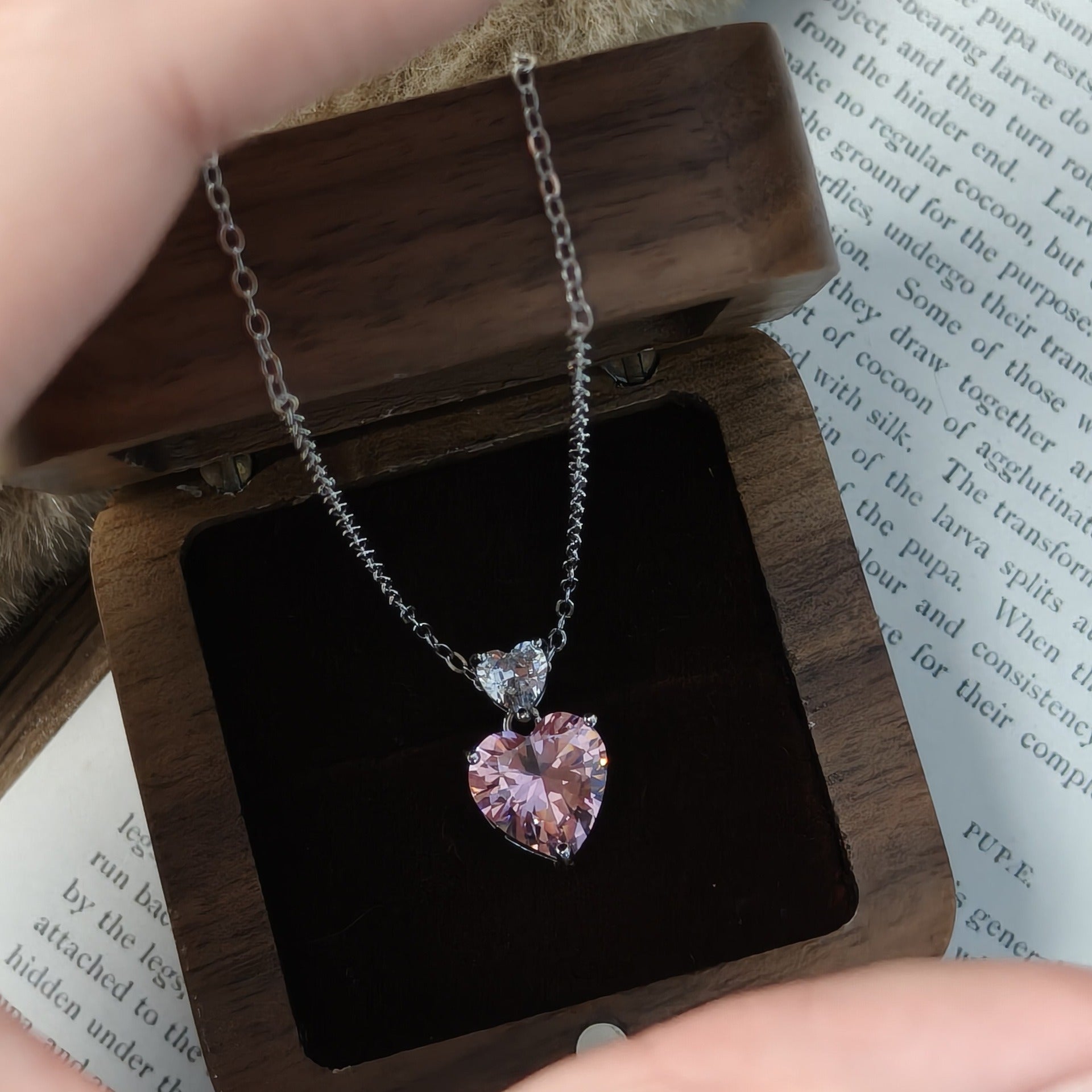 Rosaline Heart Shaped Pink Zircon Classic Pendant
