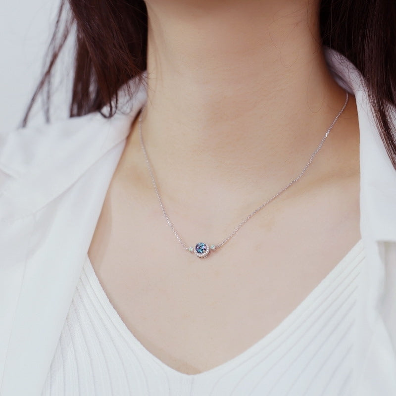 Araminta Round Cut Lab Alexandrite Classic Necklace