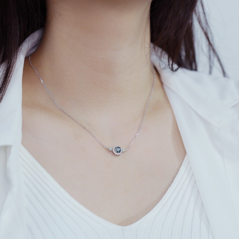 Araminta Round Cut Lab Alexandrite Classic Necklace