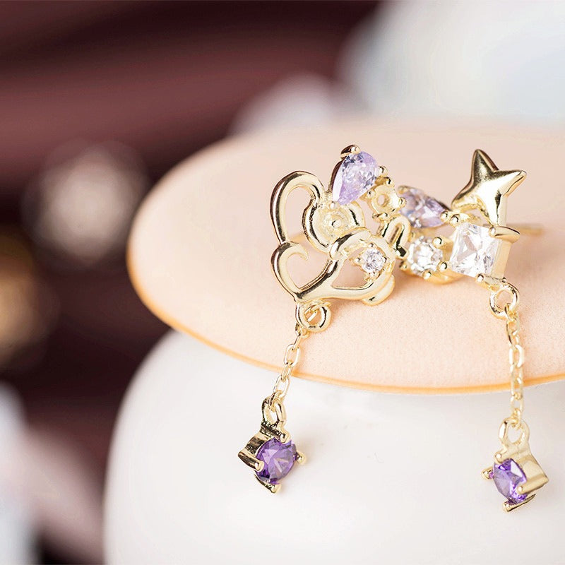 Cubic Zirconia Galaxy Collection Tassel Drop Earrings