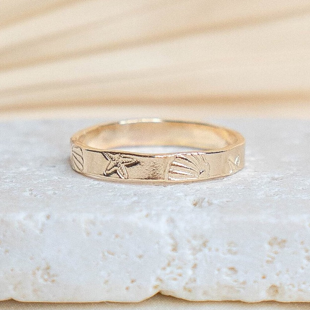 3MM Ocean Starfish Handmade Seashell Ring