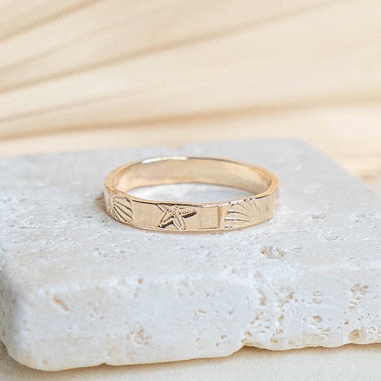 3MM Ocean Starfish Handmade Seashell Ring