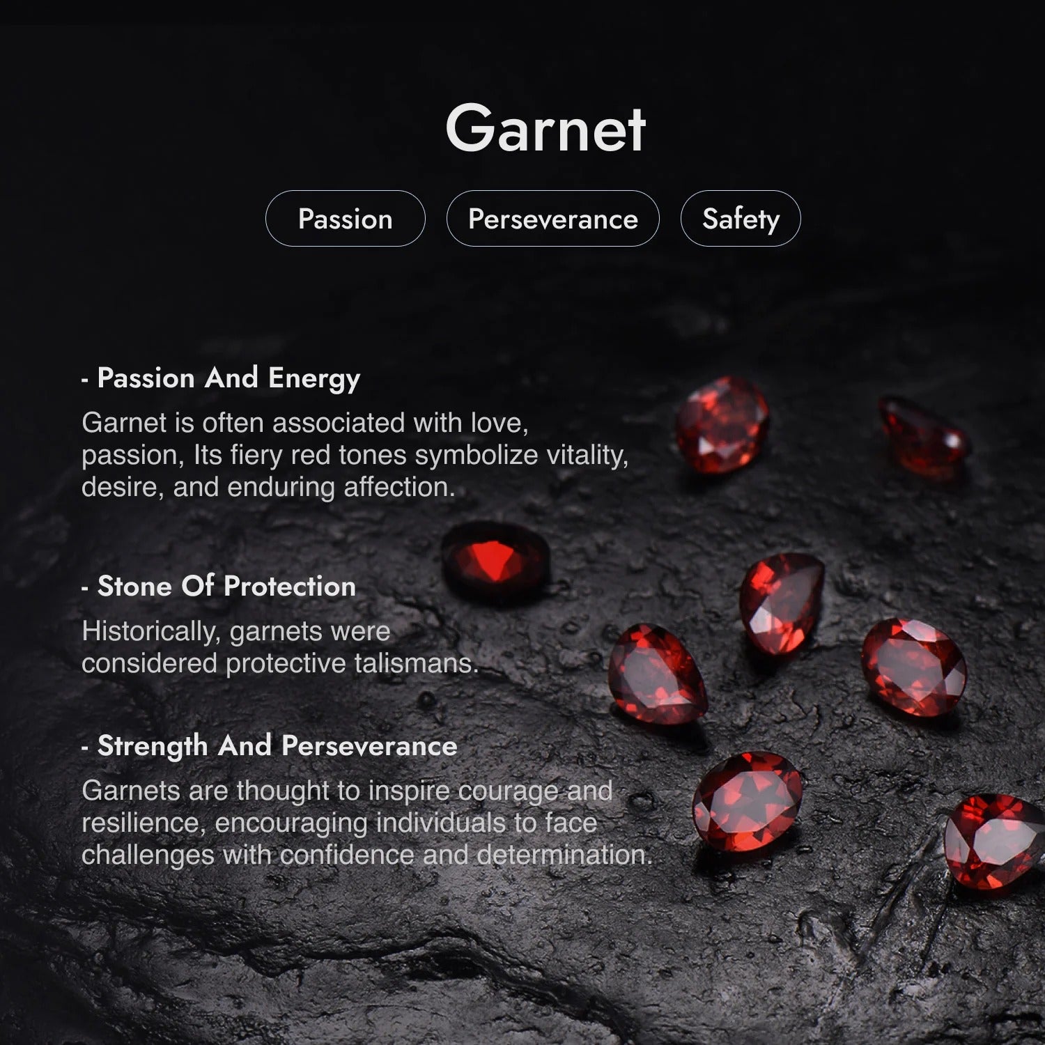 Marquise Cut Garnet & Flower Half Eternity Wedding Band