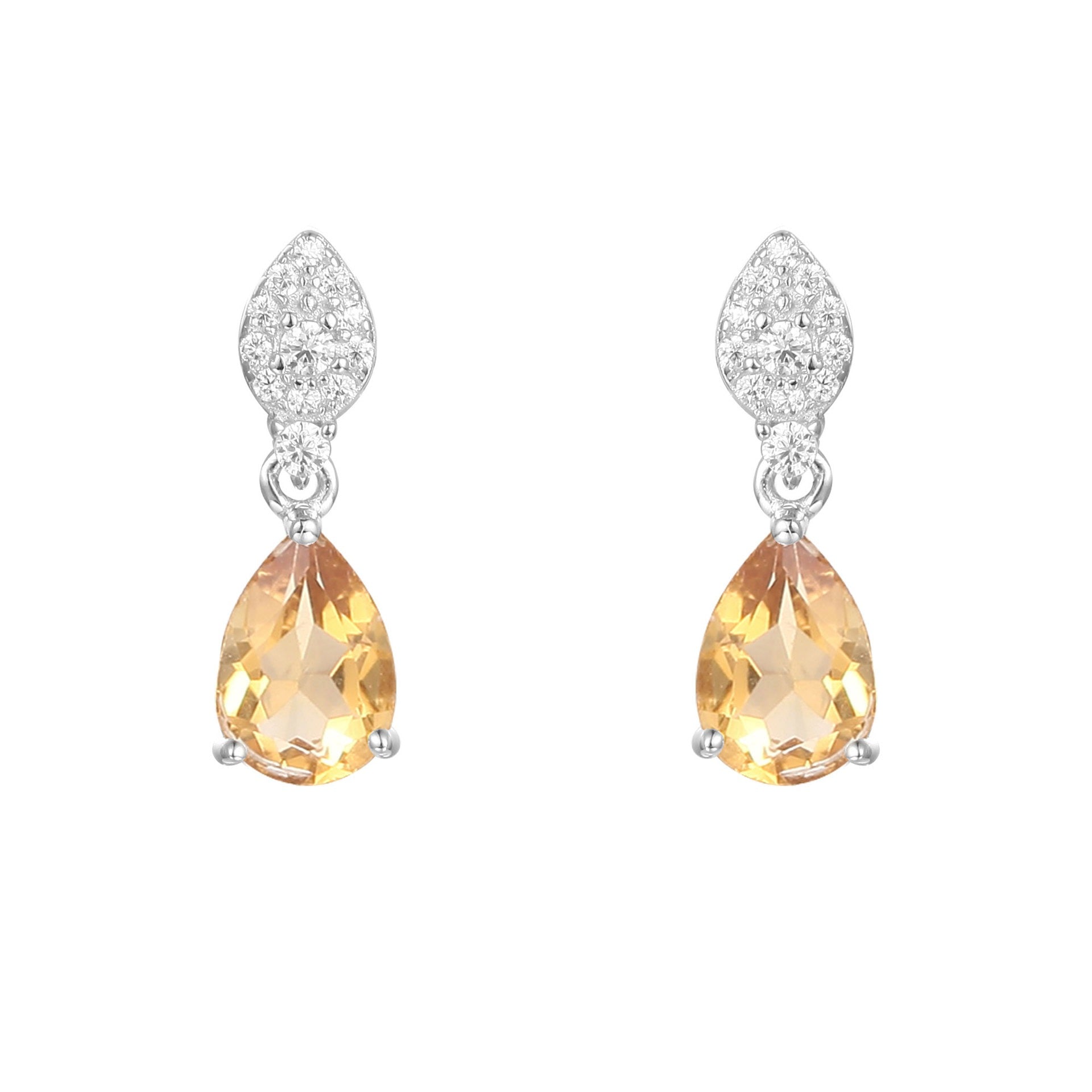 Pear Cut Amethyst Signature Vintage Drop Earrings