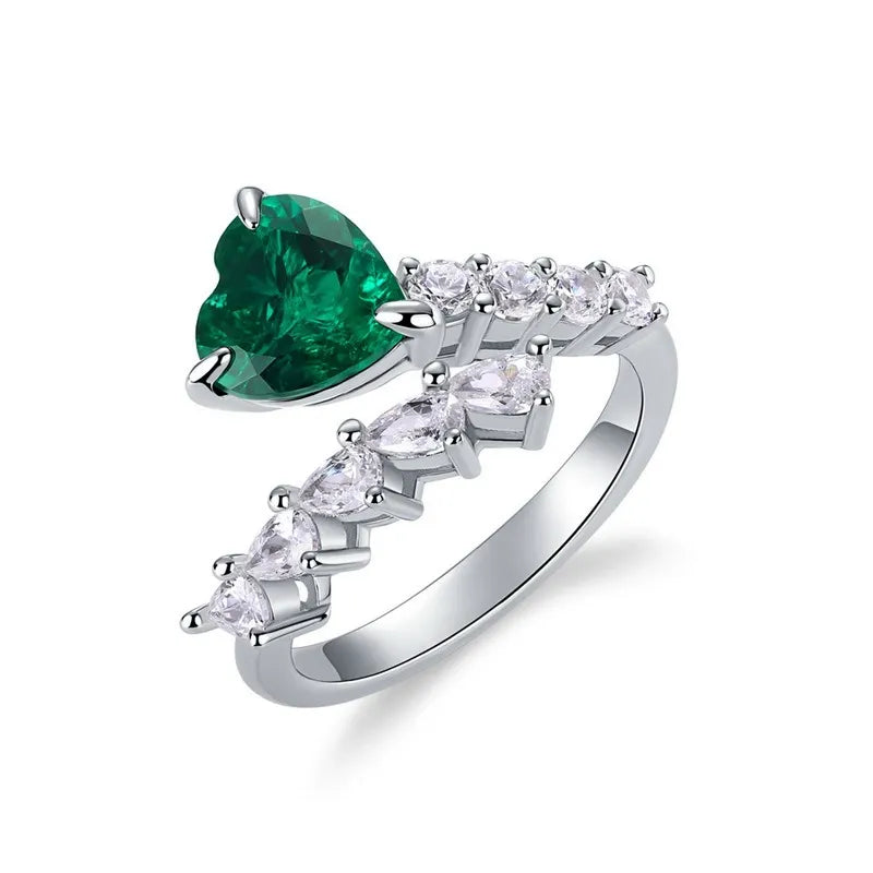 Heart Cut Lab Ruby Open Engagement Ring