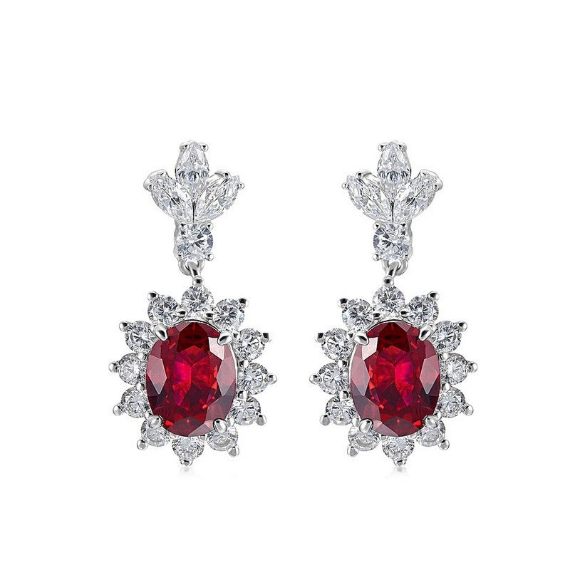 Oval Cut Lab Emerald Antique Halo Collection Drop Earrings