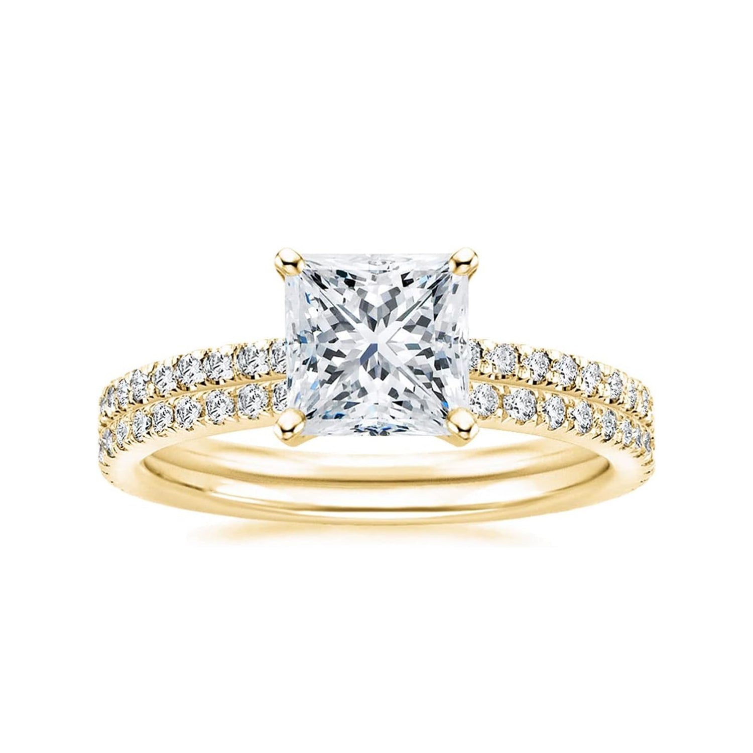 Princess Cut Moissanite Solitaire Engagement Bridal Sets