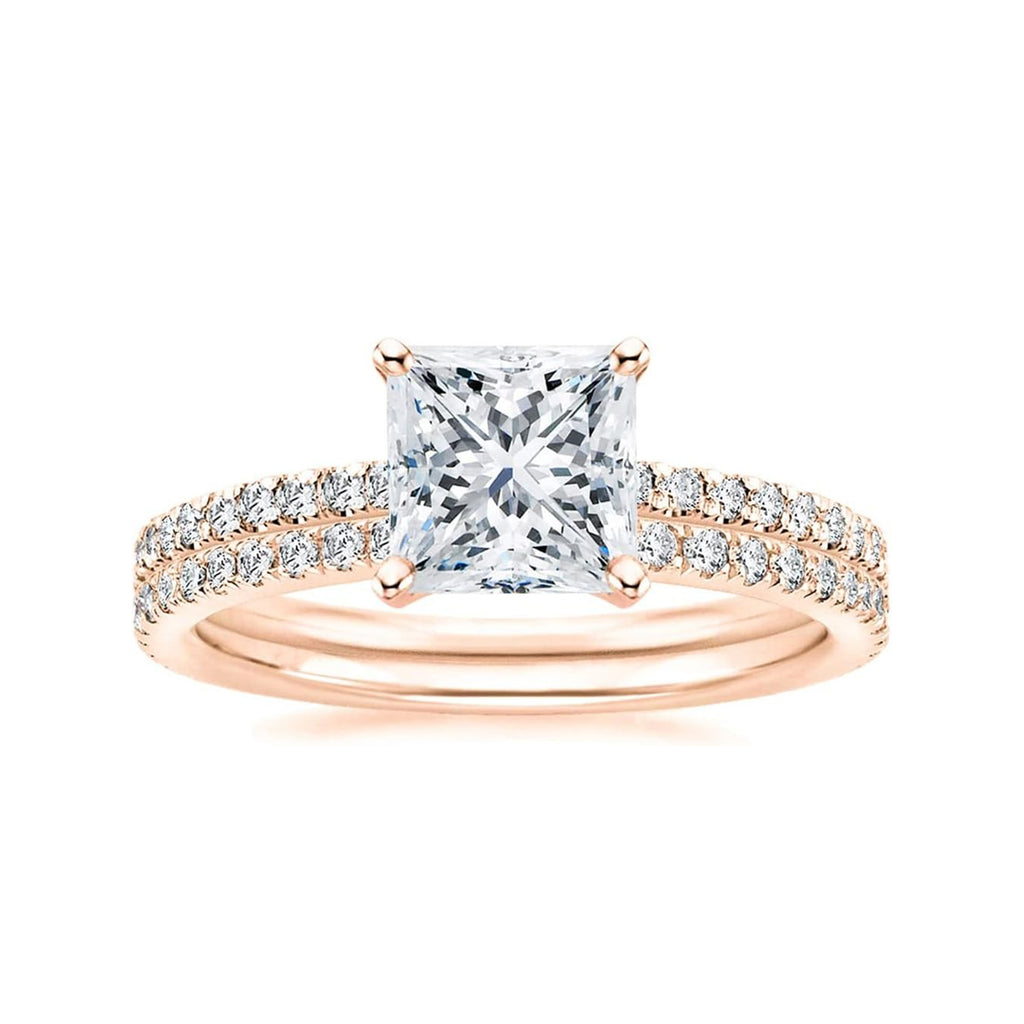 Princess Cut Moissanite Solitaire Engagement Bridal Sets